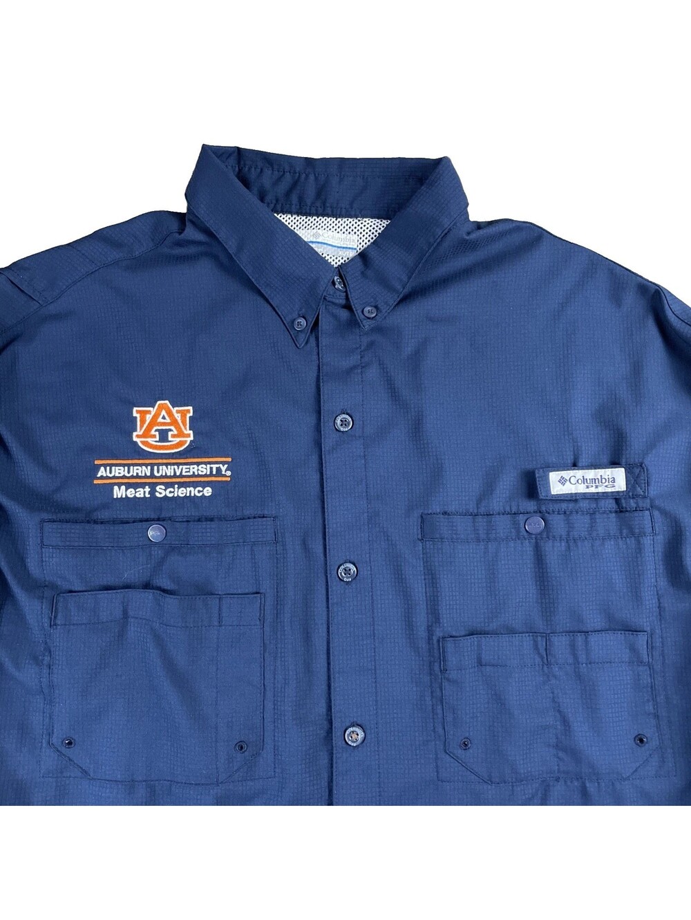 Columbia PFG Roll Sleeve Fishing Shirt Vented Auburn University Meat Men's 3XL